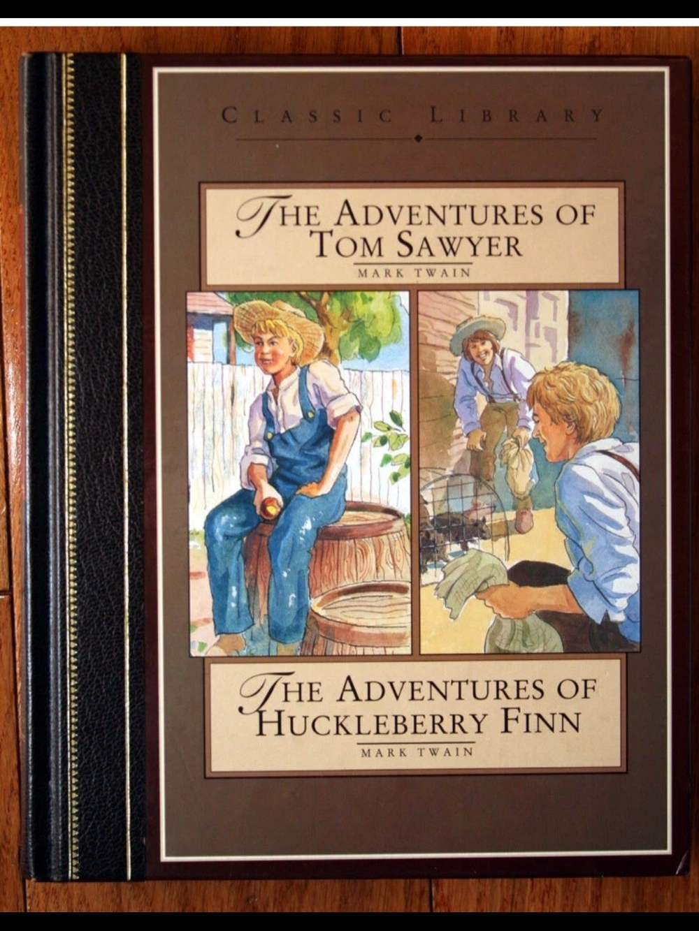 Classic Library The Adventures of Tom Sawyer & Huckleberry Finn - Brown Cover
